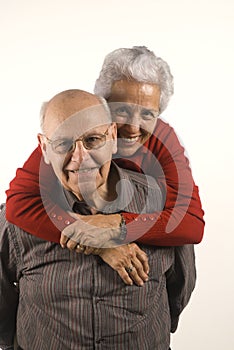Couple in piggyback ride photo