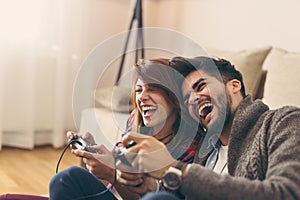 Couple playing games