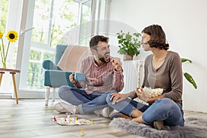 Couple playing ludo