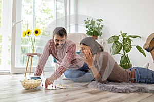 Couple playing ludo