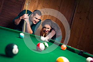 Couple Playing Pool