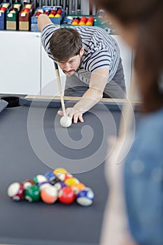 couple playing snooker