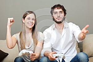 Playing video games photo