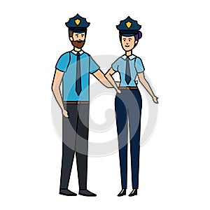 couple polices officers avatars characters