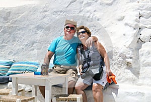 Couple portrait in love have romantic time on summer vacation