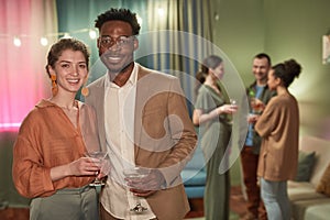 Couple Posing at Indoor Party
