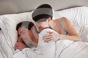 Couple With Problems Having Disagreement In Bed