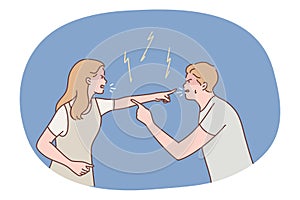 Couple, quarrel, conflict concept