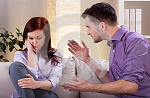 Couple during quarrel