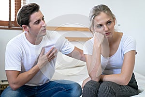 Couple quarrels among themselves at home, Relationship problems.