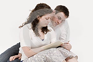 Couple reading