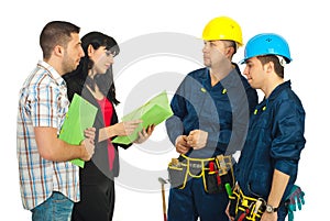 Couple reading contract