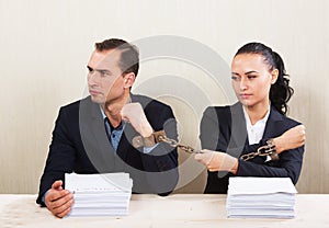 Couple reading a contract