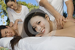 Couple Receiving Massage