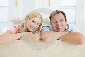 Couple relaxing in lounge