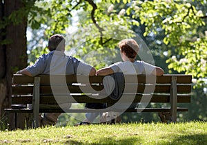 Couple relaxing in Park