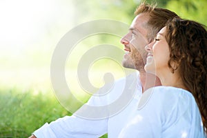Couple Relaxing in a Park. Picnic