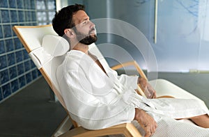 Couple relaxing at wellness spa resort