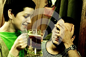 Couple in a restaurant