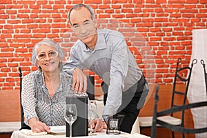 Couple in a restaurant
