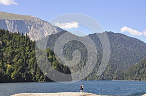 Couple on the Riza lake