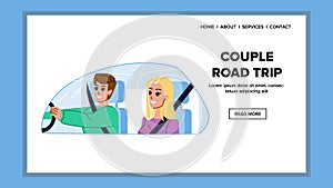 couple road trip vector