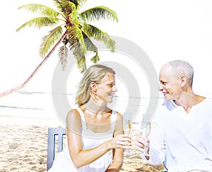Couple Romance Beach Love Island Concept
