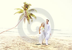 Couple Romance Beach Love Marriage Concept