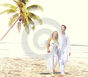 Couple Romance Beach Love Marriage Concept