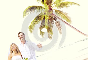 Couple Romance Beach Love Marriage Concept