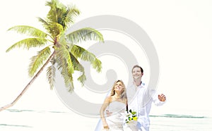 Couple Romance Beach Love Marriage Concept