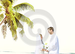 Couple Romance Beach Love Marriage Concept