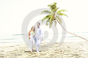 Couple Romance Beach Love Marriage Concept