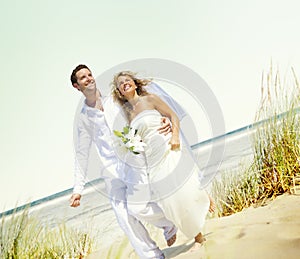 Couple Romance Beach Love Marriage Concept