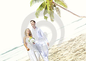 Couple Romance Beach Love Marriage Concept