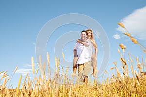 Couple Romance Piggyback Love Relaxing Concept