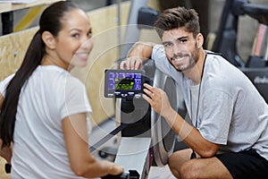 Couple and rowing machine workout