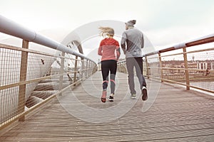 Couple running