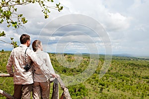 Couple on safari vacation