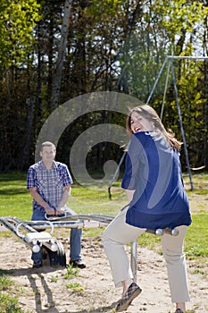 Couple on the see-saw