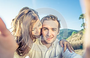 Couple selfie. young couple on the honeymoon