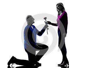 Couple senior love seduction proposal silhouette photo
