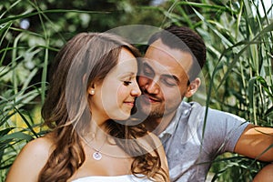 Couple shares intimate moments in the nature
