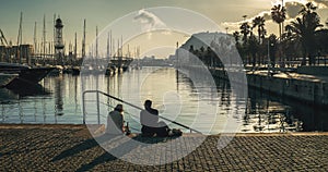 Picnic at the Port in Barcelona.