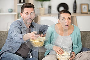 couple shocked by unexpected event on tv