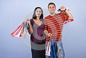 Couple with shopping bags