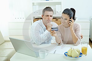 Couple shopping on internet