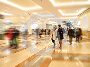 Couple in shopping mall