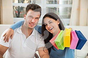 Couple shopping online