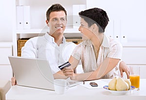 Couple shopping online